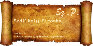 Székely Piroska névjegykártya