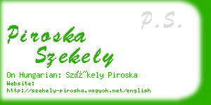 piroska szekely business card